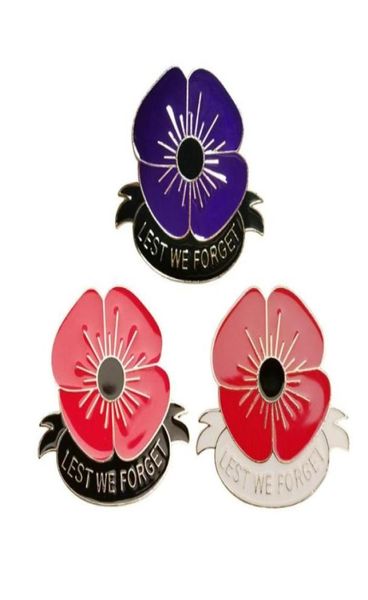 Alfileres Broches RSHCZY Amapolas rojas y moradas para mujer Alfileres esmaltados vintage Mochilas Sombrero Bolsa Joyería Regalo Bufanda Hebilla55871821585197