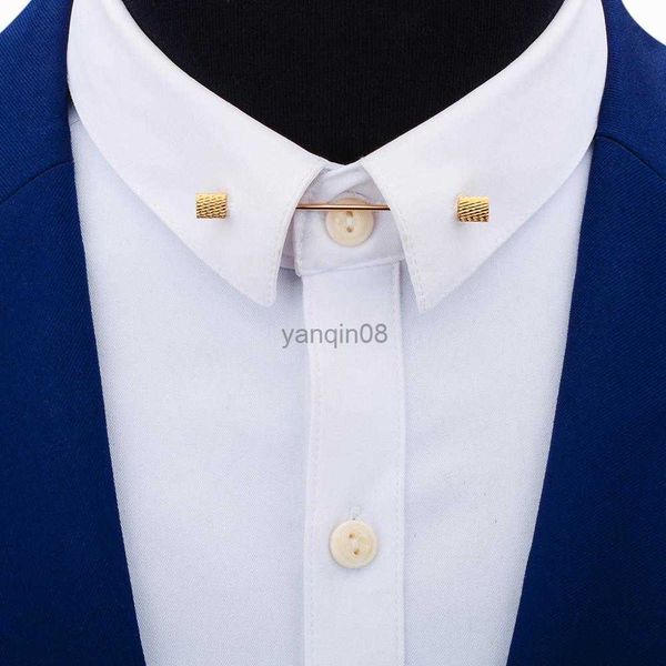 Broches Broches SAVOYSHI Français Chemise Col Broche En Métal Broche Bouton Bar Fermoir Clip Barbell Revers Bâton pour Homme Mode Bijoux Accessoires HKD230807