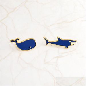 Pins Broches Tiburón y ballena Pin Animal Cute Tiny Lapel Pins Hombres Mujeres Mochila Sombreros Accesorios Drop Delivery Jewelry Dhqfw