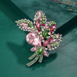 Pins broches shmik dames luxe diamanten broche crystal geëxtrudeerde plantenreeks embleem sieraden kleding broche buckle g220523