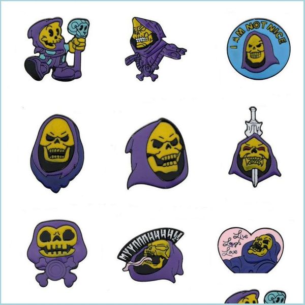 Pines Broches Skl Purple Hood Esmalte Pines Insignia Broche Bolsa Ropa Solapa Clásico Dibujos animados Joyería Regalos al por mayor 6201 Q2 Dro Dhgarden DH8SV