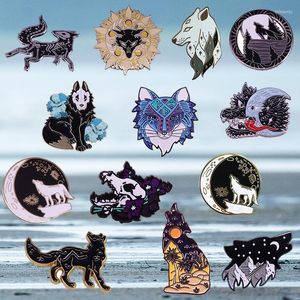 Broches broches crâne loup émail broche Okami sombre Romance broche Animal vie sauvage Badge démon Art bijoux broches Kirk22