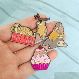 Broches Broches Slow Sloth Broche Broches Émail Épinglette Broches Pour Femmes Hommes Top Dress Co Mode Bijoux Drop Delivery Dhtgc