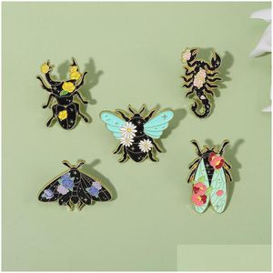 Broches broches smal r￩tro insecte papillon papillon peinture en m￩tal broche dessin anim￩ mignon insigne de feu