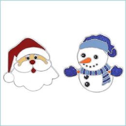 Broches Broches Snow Man Mignon Petit Drôle Émail Broches Broches Pour Femmes Fille Hommes Cadeau De Noël Demin Chemise Décor Broche Broche En Métal K Dhnje