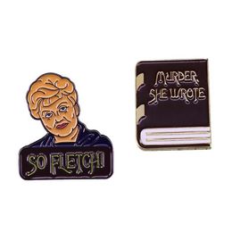 Pins Broches Zo Fletch Jessica Emaille Pin Moord Ze Schreef Broche Detective TV Shows Jewelry3070