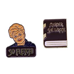 Pins Broches Zo Fletch Jessica Emaille Pin Moord Ze Schreef Broche Detective TV Shows Jewelry198T