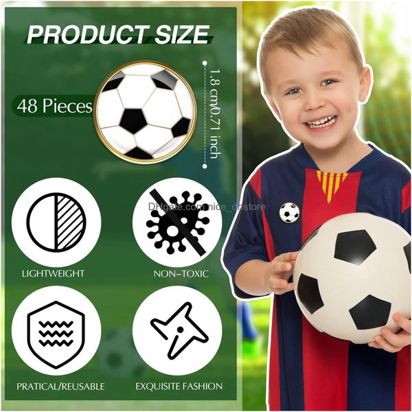 Broches broches de football épingle sportive amateur de sport ball cartographie rond en métal chapeau de football kirt coffre pick pic pic