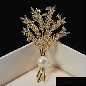 Broches Broches Spike De Blé Haute Qrade Plante Arbre Perle Manteau Pin Pour Femme Partyl230315 Drop Livraison Bijoux Dhpxt