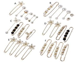 Épingles Brooches Sweater Clip de châle Double Faux Pearl Shirt Boutons Boutons Crystal Pantal
