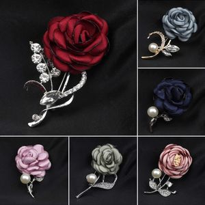 Broches Broches Doux rétro rouge rose bleu rose violet fleur hommes manteau beauté mariage broche chemise accessoires cadeau G230529