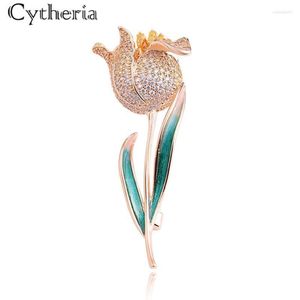 Pins broches top luxe glanzende strass roségouden zilveren tulpen voor vrouwen elegante charme jurk feest geschenken Seu222222