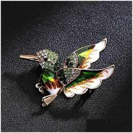 Broches broches tendance strass goutte d'huile broche sauvage Animal oiseau forme broche Cor bijoux pour femmes livraison Dha6C