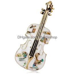Épingles broches uniques d'instruments de musique violon feuille d'érable pour femmes épingles en émail collier collier broute livraison de gouttes bijoux dhybb