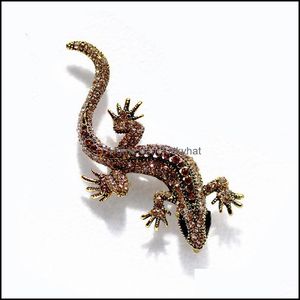 Pins Broches Unique Lézard Strass Broche Broche Femmes Geckos Party Dorcus Et Vêtements Bijoux Vintage Métal Brosch 1020 T2 Drop De Dhnks