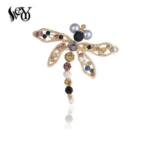Épingles, broches Veyo Gold Dragonfly Rhingestone épingles vintage Broche pour femmes bijoux de mode cadeau
