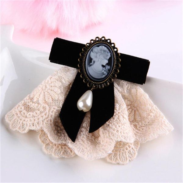 Pins, Broches Vintage Black Bow Ribbon Bowknot Retro Collar Pins Corsage Shirt Tie Cravat Wedding Broches Jewelry Women Gifts Party