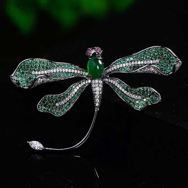 Pins Broches Vintage cubique Zircon libellule broche broches Unique femmes broche délicate insecte Corsage costume chandails luxe Accessori ornement L240323