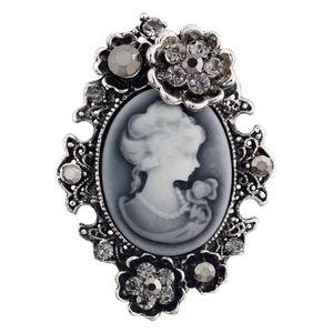 Broches, broches Vintage tête de beauté en relief pour les femmes bijoux de fête de mariage mode cristal fleur broche broches