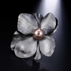 Broches de alfileres, flor de perla grande Original Vintage para mujer, broche Retro clásico 2019, joyería de plantas, venta al por mayor L221024