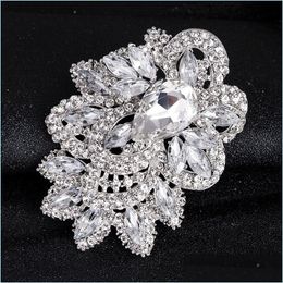 Pins broches vintage retro -stijl grote kristallen diamante bejeweled broches voor vrouwen jurk sjaal broche pins sieraden accessoires gif dhqdc