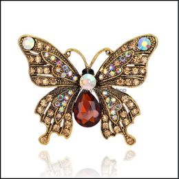 Pins broches vintage strass insect colorf kristal vlinderbroche pins huwelijksfeest banket bouquet sieraden accessoires voor otta33
