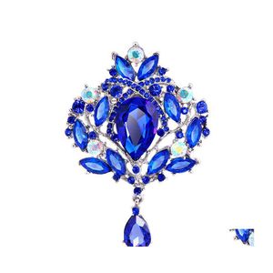 Broches Broches Style Vintage Grosse Goutte D'eau Pour Femmes Bijoux Colorf Fleur Broche Broche Strass Cristal Broche De Mariage C3 Livraison Dhwcm