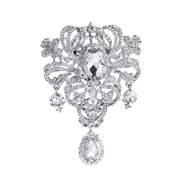 Alfileres Broches Marca WEIMANJINGDIAN Crystal Rhinestone Vestido de novia de gran tamaño G230529