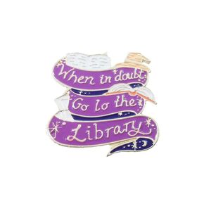 Pins Broches Bij twijfel Ga naar de bibliotheek Emaille Pin Seeking Truth Boek Badge Broche Denim Kleding Rugzak Mode-sieraden Gif Otzki