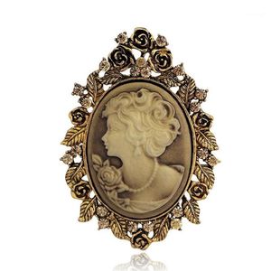 Pins Broches Hele Vintage Bruiloft Accessoires Joyeria Cameo Schoonheidskoningin Voor Vrouwen Kristal Strass Goud Zilver Antiek 2488