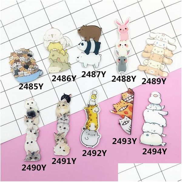 Broches Broches Gros- Acrylique Broche Broches Chat Chien Girafe Femmes Hommes Bijoux Chaussures Paquet Vêtements Accessoires Japon Harajuku Bad Otpwd