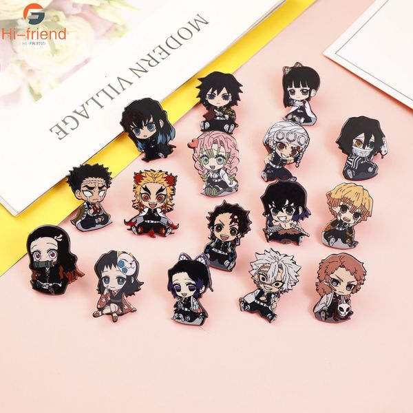 Broches Broches En Gros Demon Slayer Anime Rôle Broche Acrylique DIY Décoratif pour Femmes Homme Cadeau D'anniversaire Enfants Jouet 230909