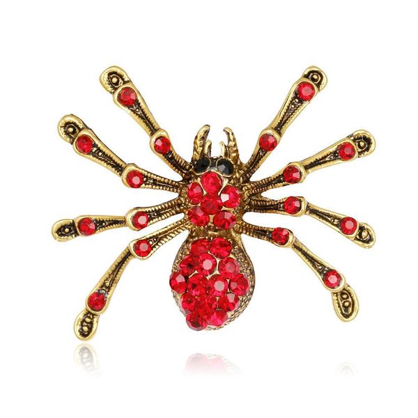 Alfileres Broches Venta al por mayor para mujer Crystal Big Spider Pin Broche Colgante Disfraz de Halloween Accesorios de joyería Mujeres Animal Dh37N