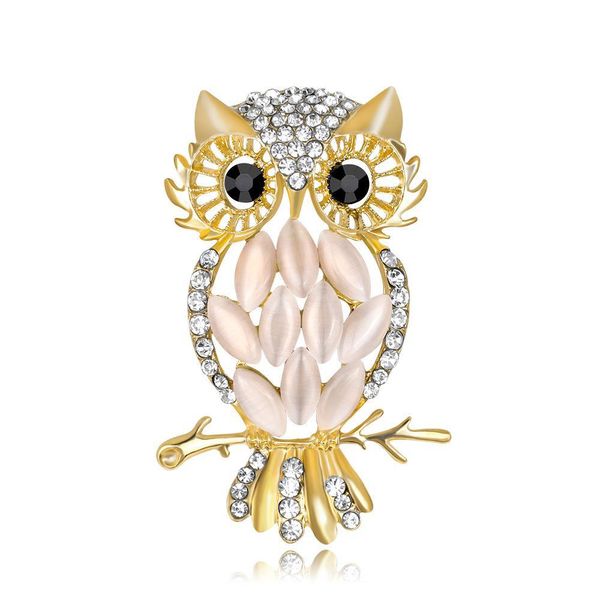 Alfileres Broches Venta al por mayor Para mujer Sueño Búho Ojo de cristal Broche de piedra Pin Disfraz de Halloween Accesorios de joyería Mujeres Animal Gota Entregar Dhiol