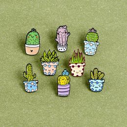 Pins broches vrouwen cactus emailbroche schattige tekenfilms pin badges voor kledingtassen