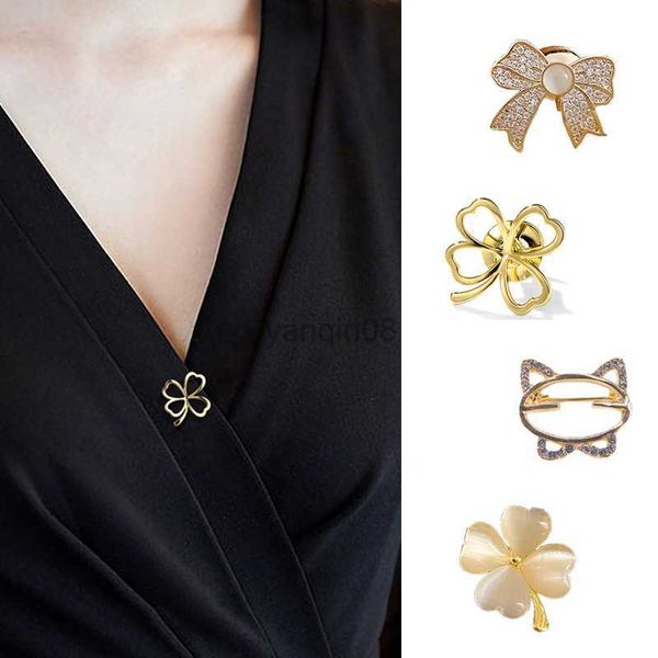 Broches Broches Femmes Petite Broche Ensemble Arc Anti-éblouissement Broches pour Femmes Fixe Vêtements En Métal Épinglette Chandail Manteau Accessoires HKD230807