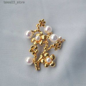 Pins Broches WP-016 WKT offre spéciale de luxe perle arbre de perle sculpté fleur broche pour accessoires d'anniversaire cadeau Vintage pureté broche Q231107