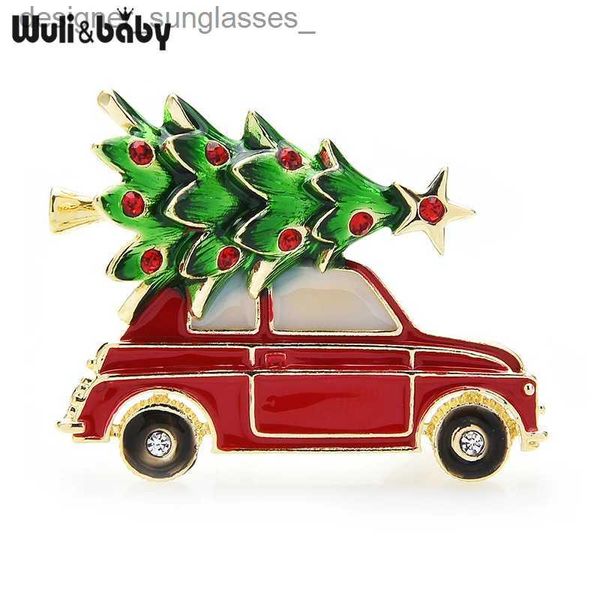 Broches broches Wuli bébé 2021 nouvel an émail voiture arbre de noël broche broches femmes mode bijoux cadeau Tren BrochesL231117