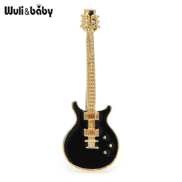 Alfileres Broches Wuli baby Guitar Para Mujeres Hombres Esmalte sic Instruments Fiesta Casual Oficina Broche Regalos L221024