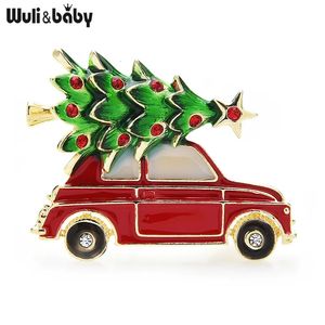 Broches broches Wuli bébé année émail voiture arbre de noël broche femmes mode bijoux cadeau à la mode 231025