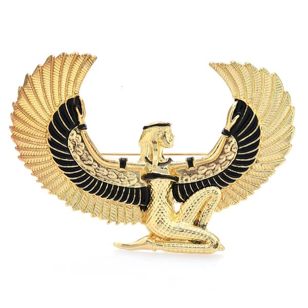 Broches Broches Wulli bébé Grande Egypte Fée Pour Femmes Émail Flying Eagle Lady Figure Casual Party Broche Pin Cadeaux 230621