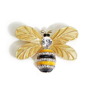 Pins Broches Zirkoon leuke insect inzet crystal cartoon bee parel legering vrouwelijke broche accessoires meisje sieraden gift G230529