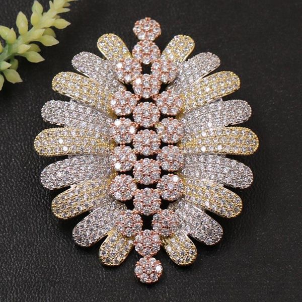 Broches, Broches Zlxgirl Bijoux De Mode Russe Fleur Micro Broche Pendentif Double Usage Pour La Fête Sablage Écharpe De Mariée Épingles