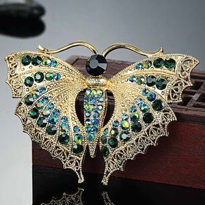 Pins broches zlxgirl vintage vlinderbroche dames feestgeschenken colares broches bouquet groen insect hijab accessoires sjaalpennen 230821