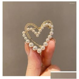 Broches broches zoshubles couches amour coeur pour femmes en strass de luxe Simated Pearl Brooch élégant bijoux de bijoux boucles