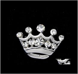 Épingles mode sier ton clair cristal couronne broche homme femme ringestone diamante épingles de mariage bijoux broches cor mentp4322195