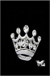 Épingles mode sier ton clair cristal couronne broche homme femme rambinte diamante épingles de mariage bijoux broches cor mentp1975495