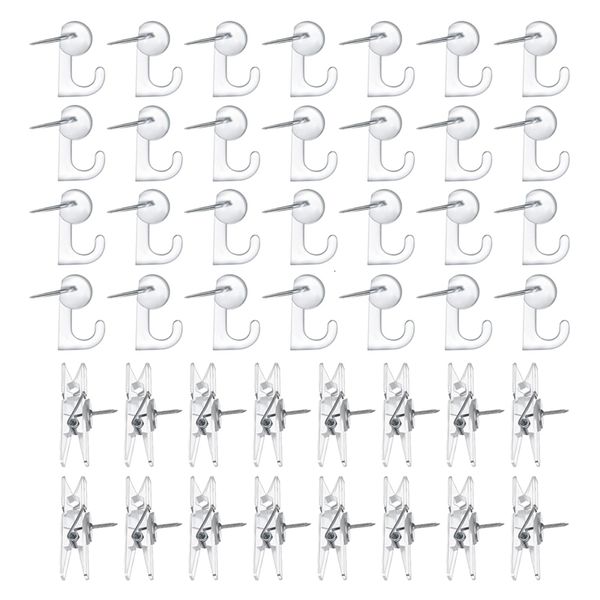 Épingles PPYYPush Pin Hook Clear Thumb Tack Push Pins Hook avec Clear Push Pin Clips Paper Marking Clip Pins for Cork Board Map Po 221130