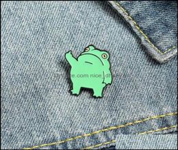 Pinsbrooches Bijoux Frog Email broches Pin pour femmes robe de mode manteau