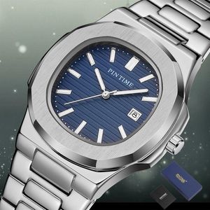 Pintime 2020 Mens Horloges Topmerk Luxe Gold Steel Business Watch Men Waterproof Sport Clock Relogio Masculino Reloj HOMBRE276I